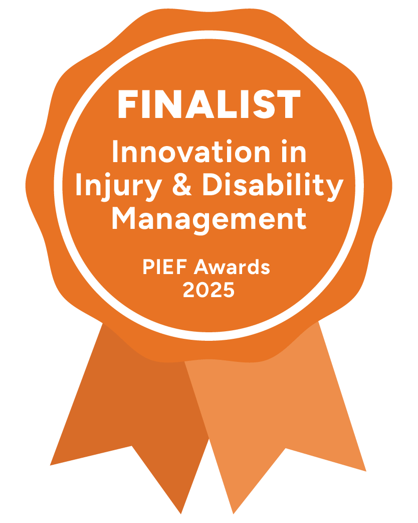 Finalist - Innovation in Injury & Disability Management. PIEF Awards 2025 Finalist - Innovation in Injury & Disability Management. PIEF Awards 2025